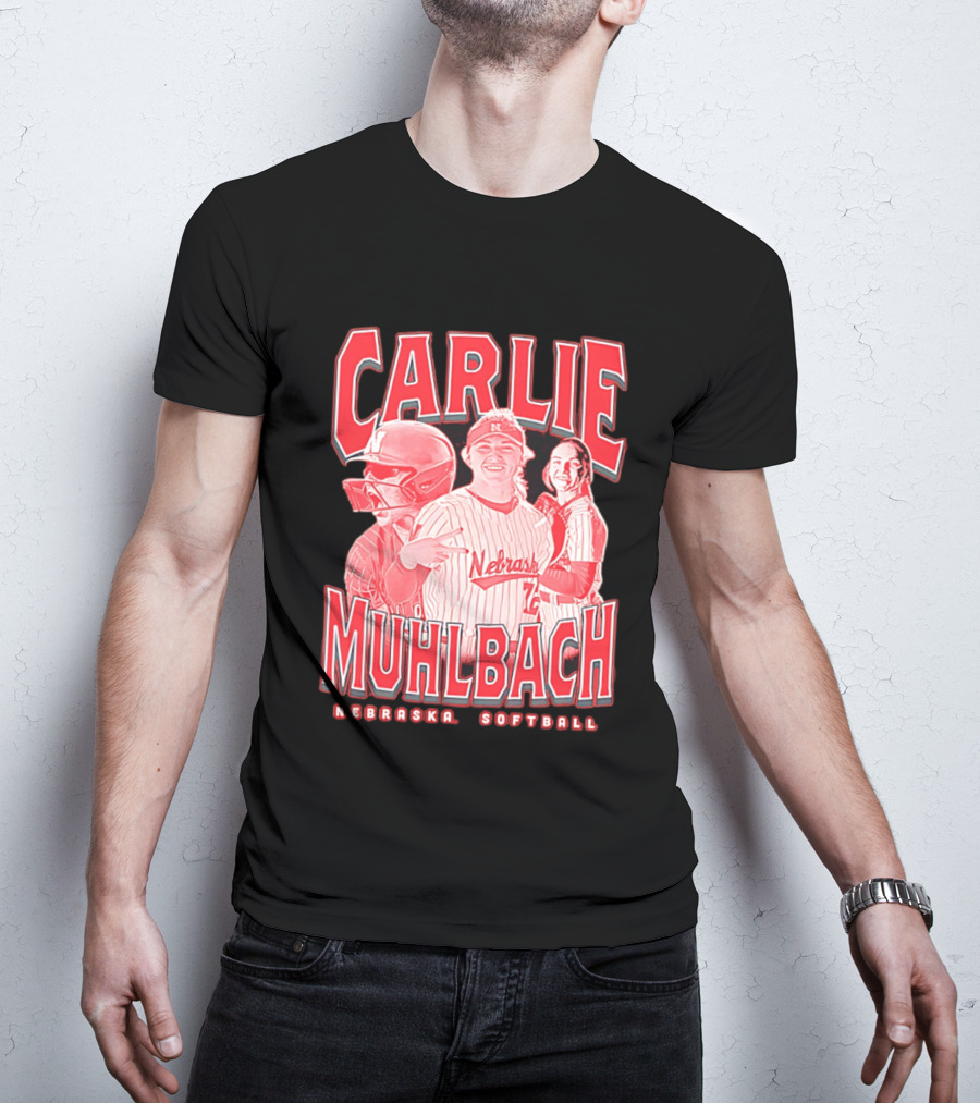 Carlie Muhlbach Nebraska Softball Vintage 90s T-Shirt