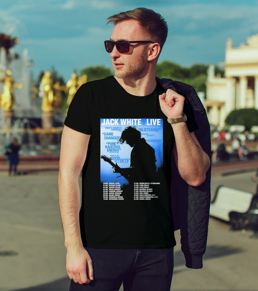 Jack White Live Europe 2026 Tour Dates Schedule Legendary Rock Concert Experience T-Shirt