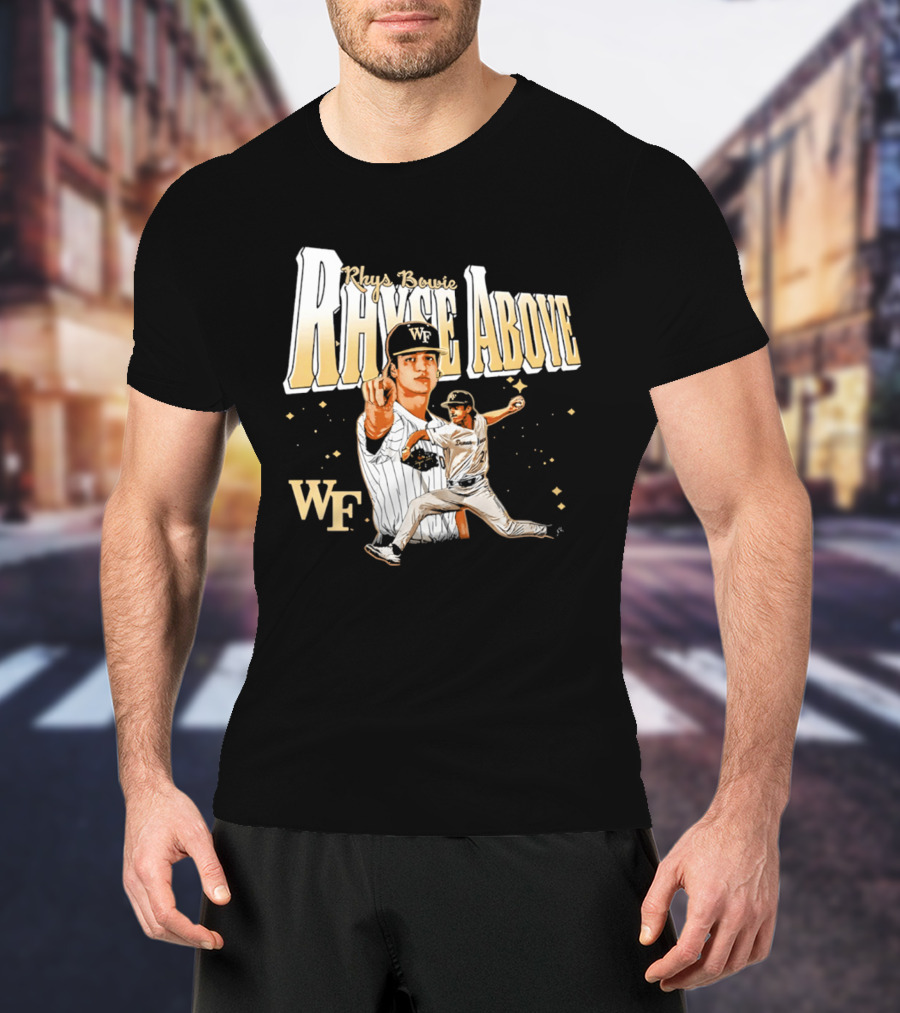 Rhys Bowie Wake Forest WF Baseball Rhys Above T-Shirt