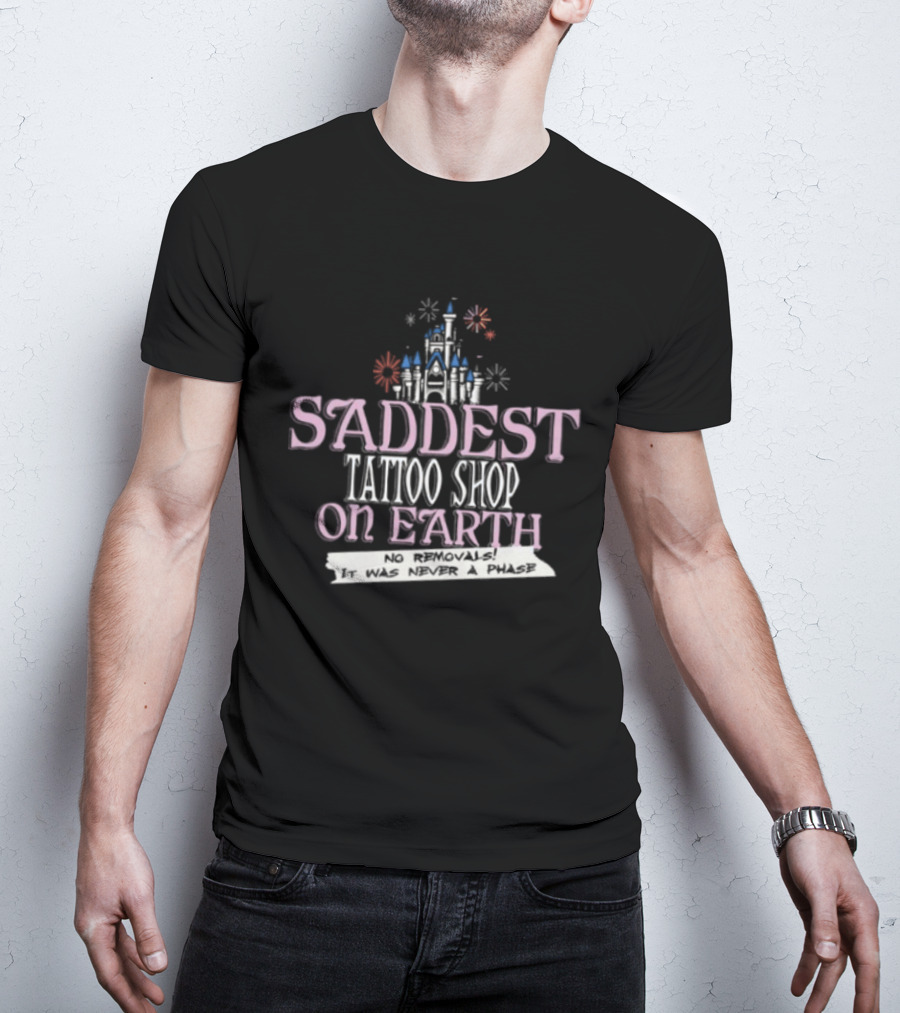 Saddest Tattoo Shop On Earth Castle Fireworks Nostalgia T-Shirt