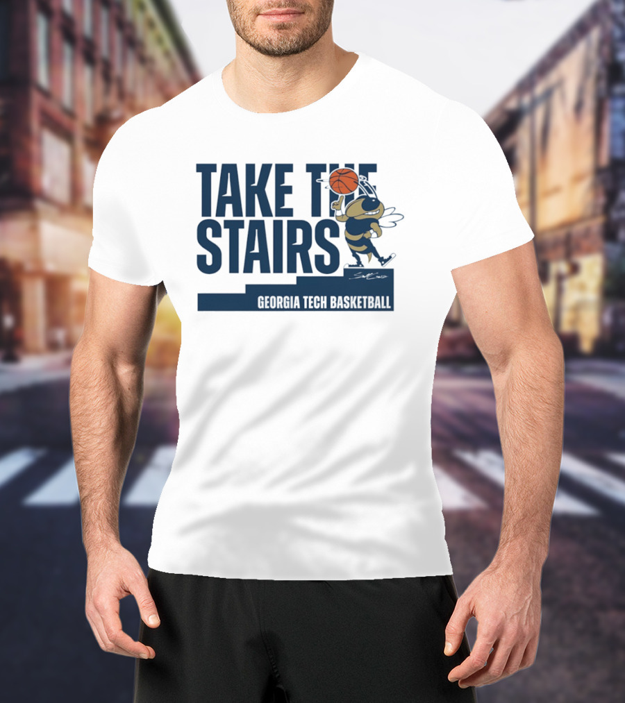 Georgia Tech Basketball Take The Stairs Buzz Basketball T-Shirt