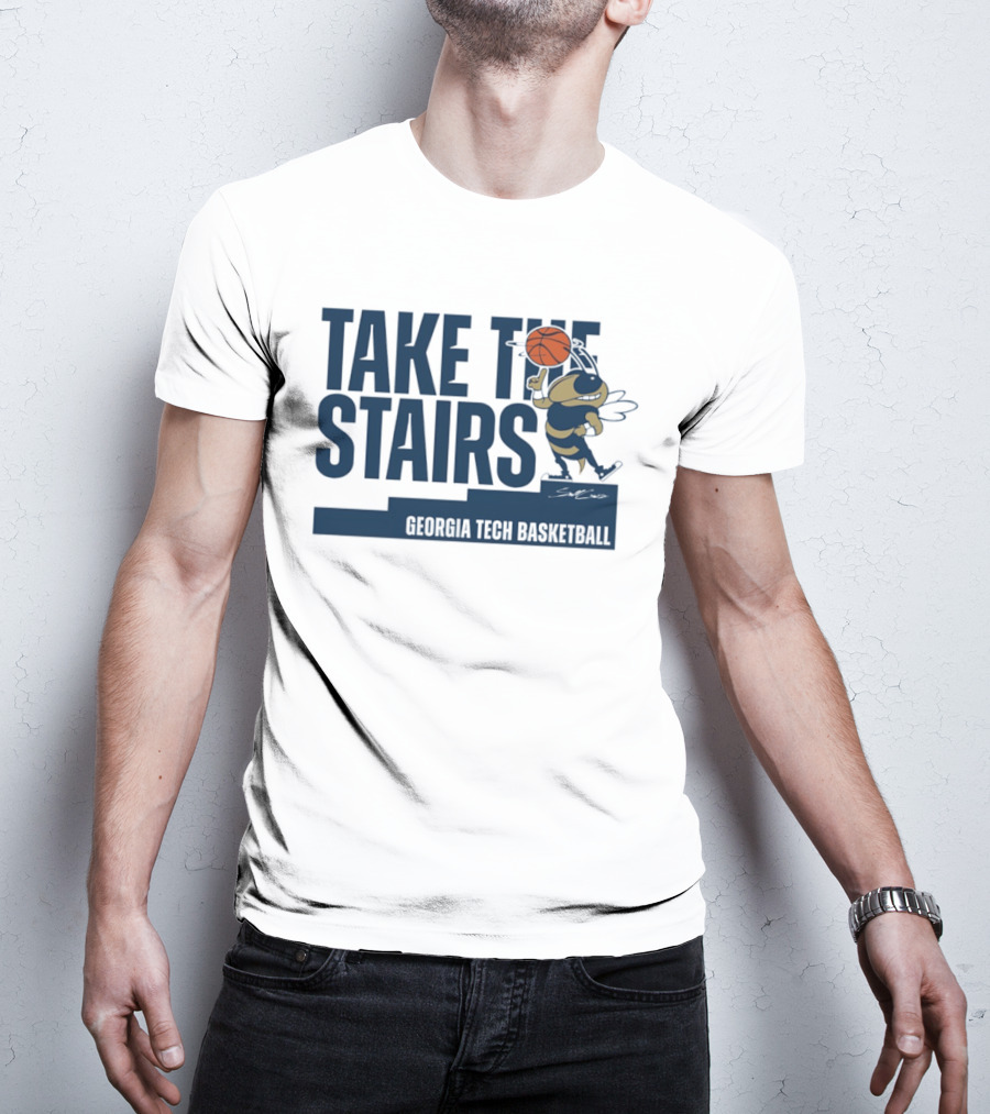 Georgia Tech Basketball Take The Stairs Buzz Basketball T-Shirt