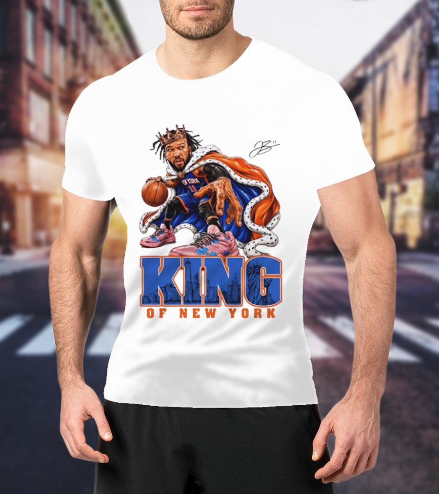 Jalen Brunson King Of New York Knicks Crown Cape T-Shirt