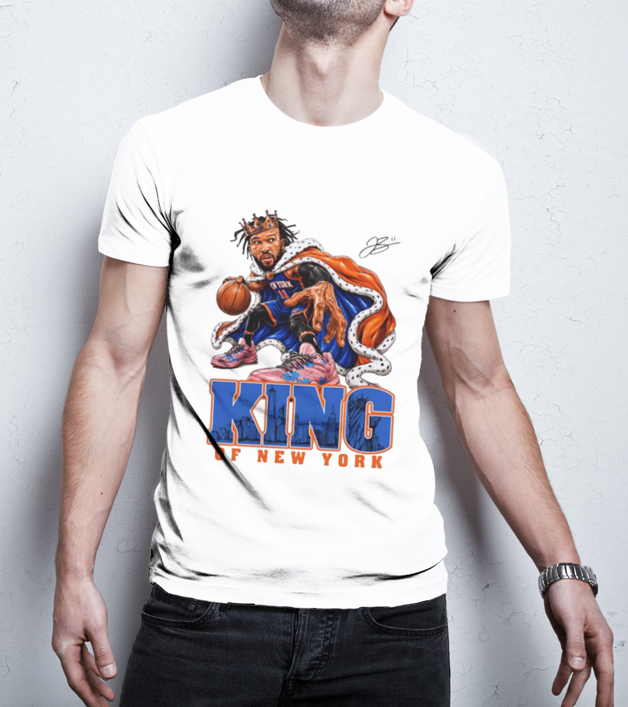 Jalen Brunson King Of New York Knicks Crown Cape T-Shirt