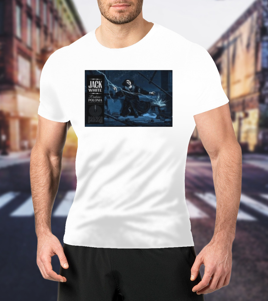 Jack White Kraków Polonia Tour June 2 2026 With Lightning And Figure T-Shirt