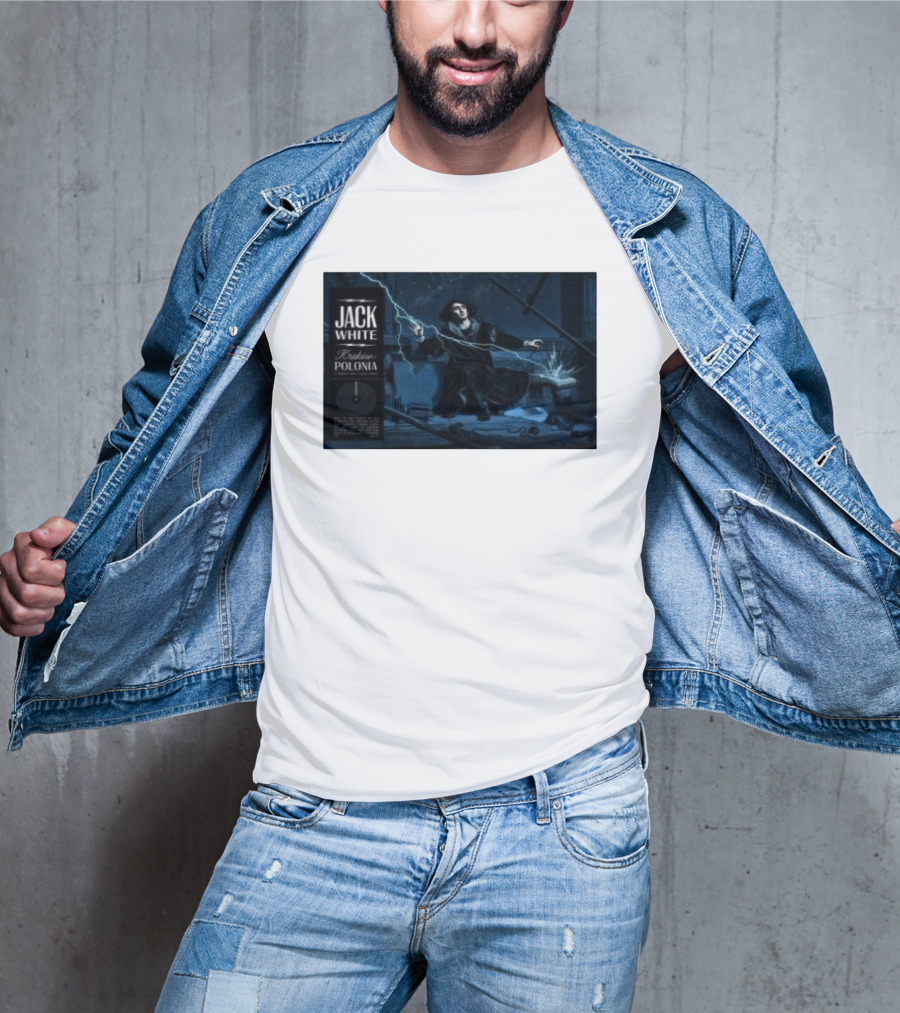 Jack White Kraków Polonia Tour June 2 2026 With Lightning And Figure T-Shirt