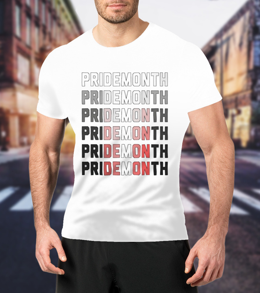 Pride Month Lesbian Flag Gradient Minimalist Rainbow DE Month T-Shirt