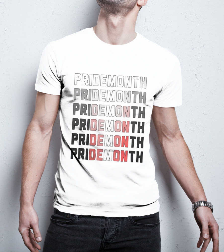 Pride Month Lesbian Flag Gradient Minimalist Rainbow DE Month T-Shirt