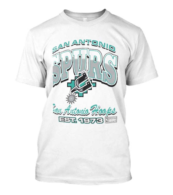 San Antonio Spurs San Antonio Hoops Est 1973 Hardwood Classics NBA Basketball T-Shirt