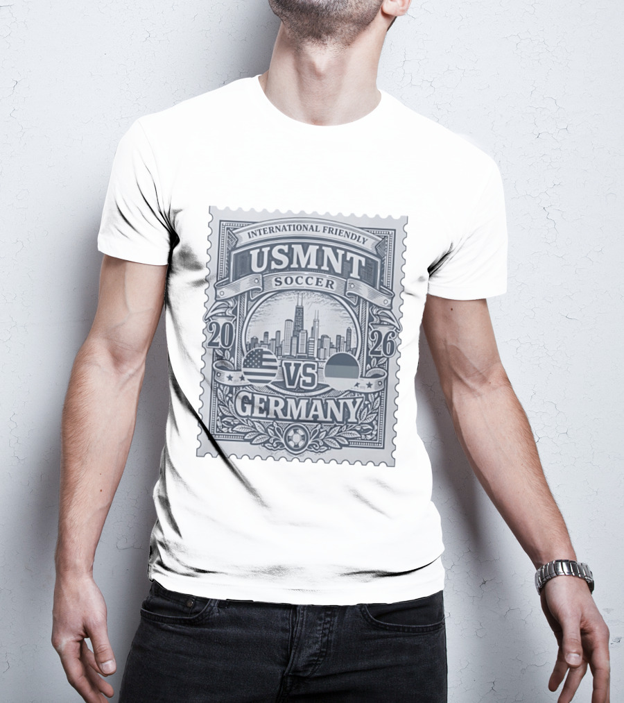 International Friendly 2026 USMNT Soccer Vs Germany Chicago Skyline T-Shirt