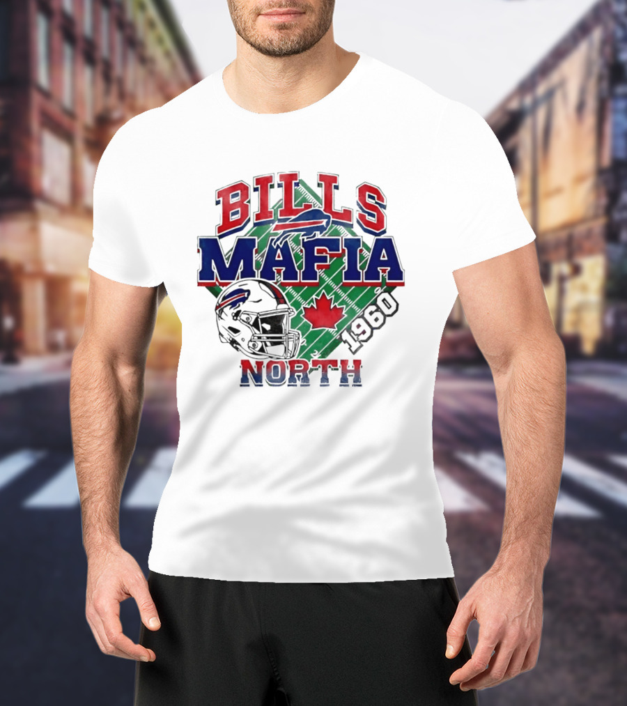 Bills Mafia North 1960 Helmet Maple Leaf T-Shirt