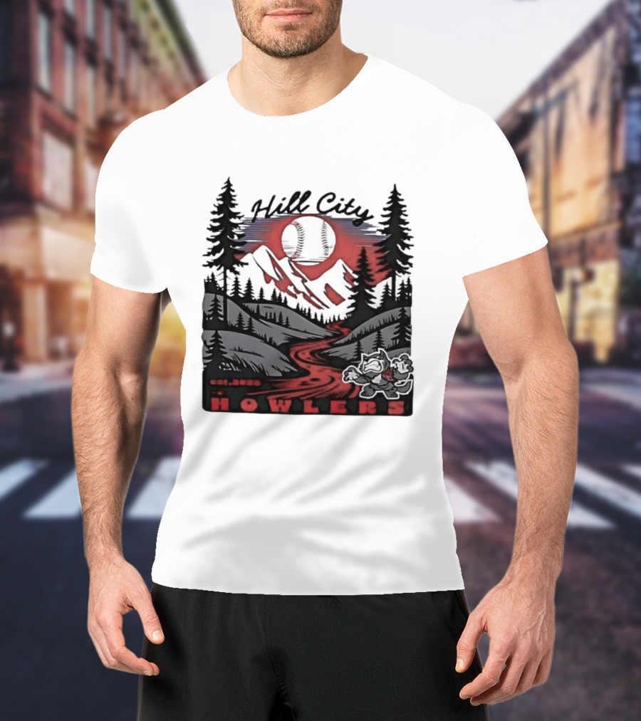 Hill City Howlers Est 2020 Mountain Pine Tree Forest Nature Sports T-Shirt