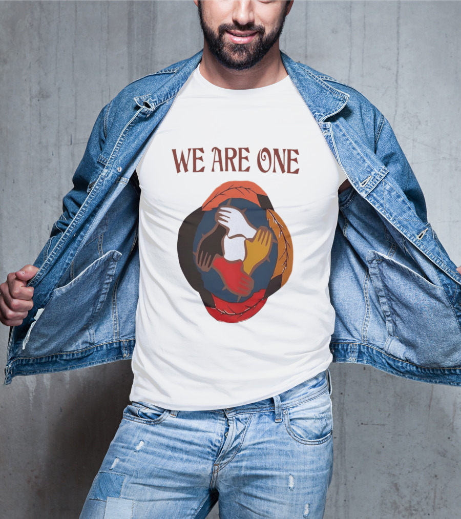 We Are One Unity Hands Feathers Orange Culture Heritage Collective T-Shirt