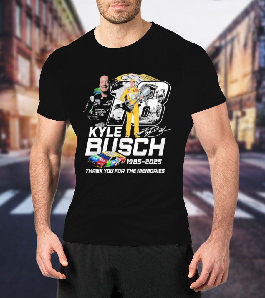Kyle Busch Racing 1985 2025 Thank You For The Memories 18 Car NASCAR T-Shirt