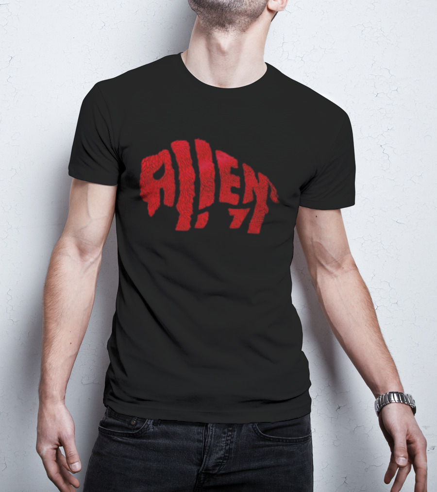 Allen Buffalo Bills Football Player Red Furry Letters T-Shirt