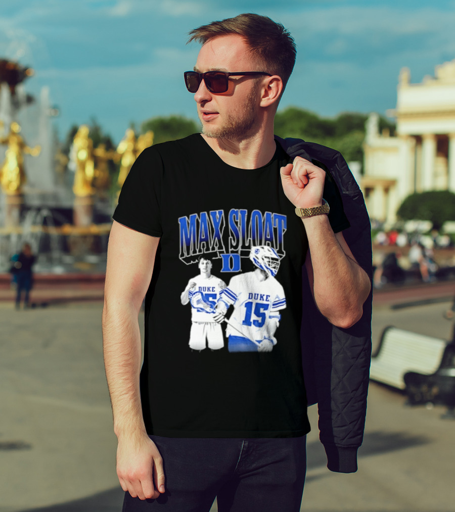 Max Sloat Duke Blue Devils Lacrosse Number 15 Sports Fan Gear T-Shirt