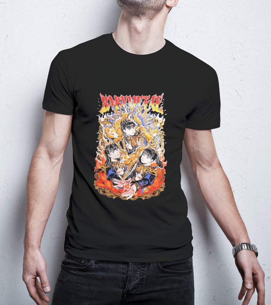 Babymetal Fox God Trio Flames Heavy Metal T-Shirt