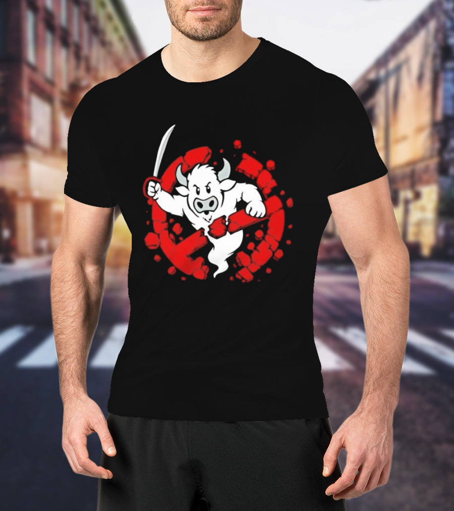 Buffalo Ghostbusters Crossed Out Ghost Red Circle T-Shirt