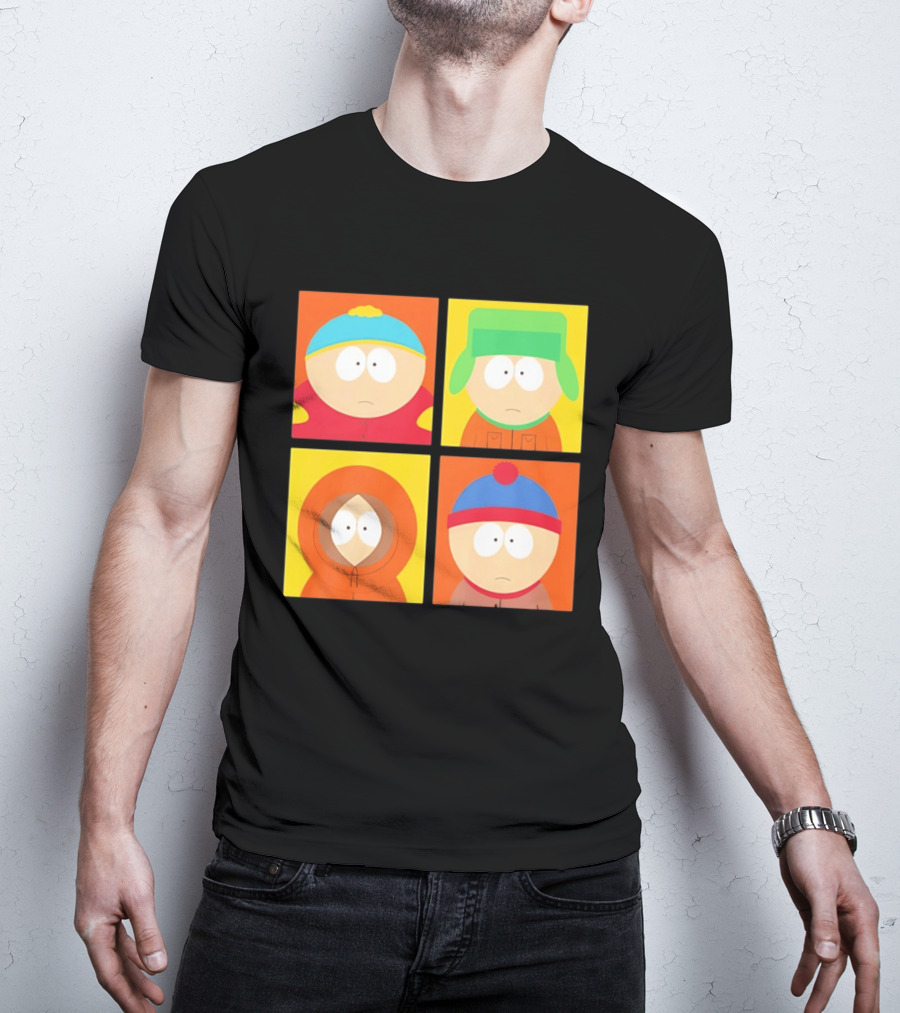 South Park Characters Cartman Kyle Kenny Stan Pop Blocks T-Shirt
