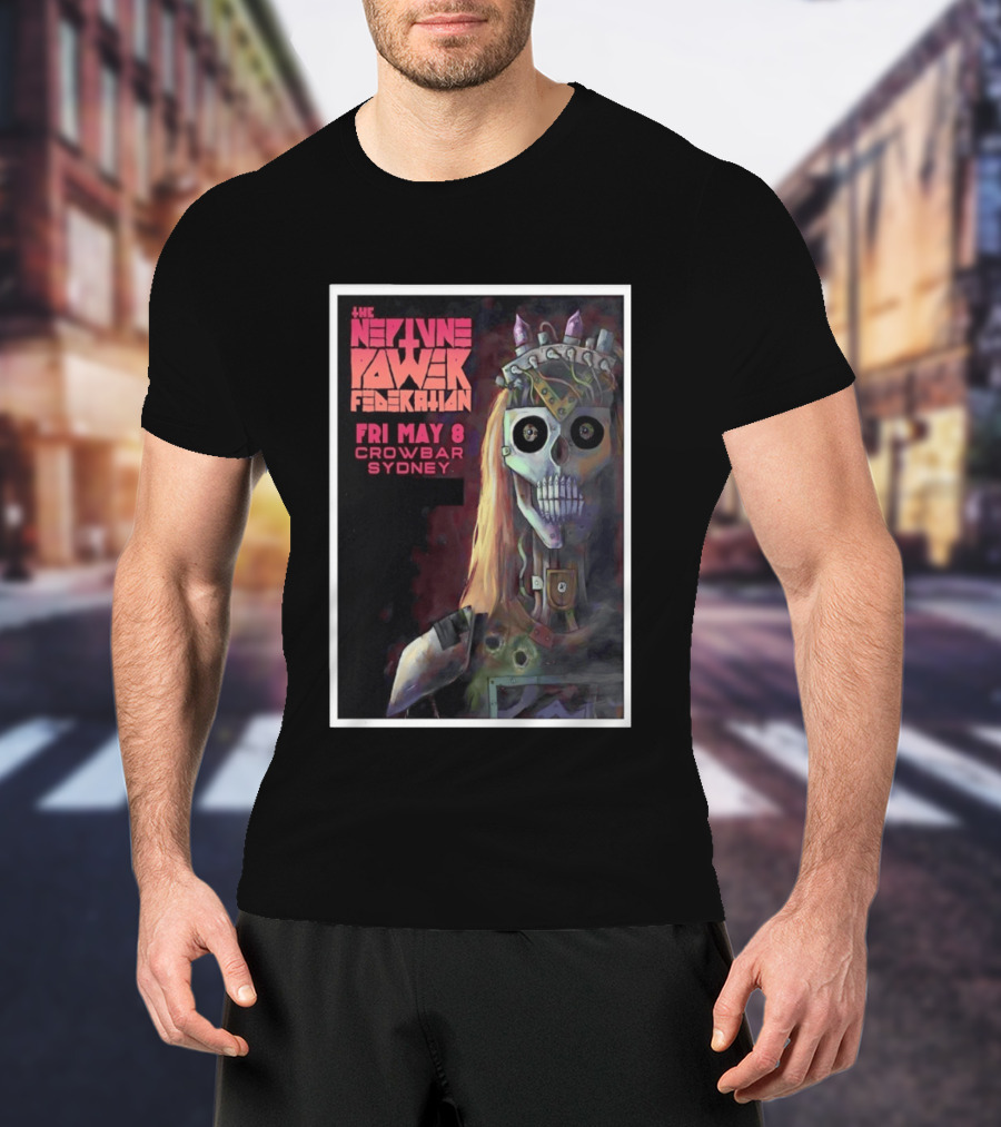 The Neptune Power Federation May 8 Crowbar Sydney Skull T-Shirt