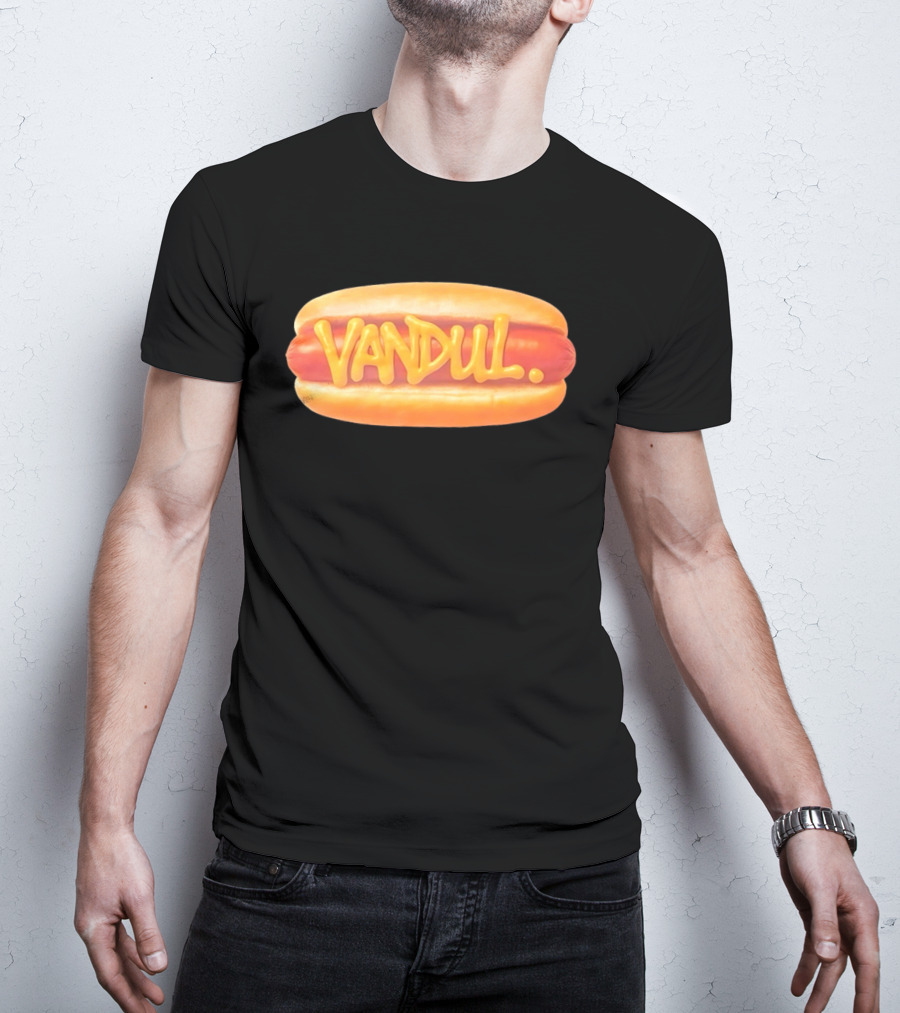 Vandul Mustard Hot Dog Bold Typeface T-Shirt