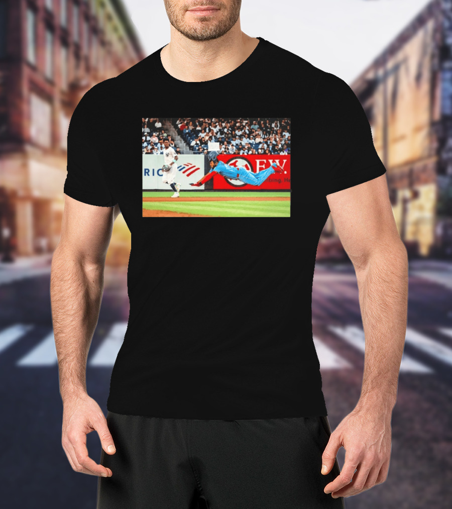 Vladimir Guerrero Jr Toronto Blue Jays Dive Action Baseball T-Shirt