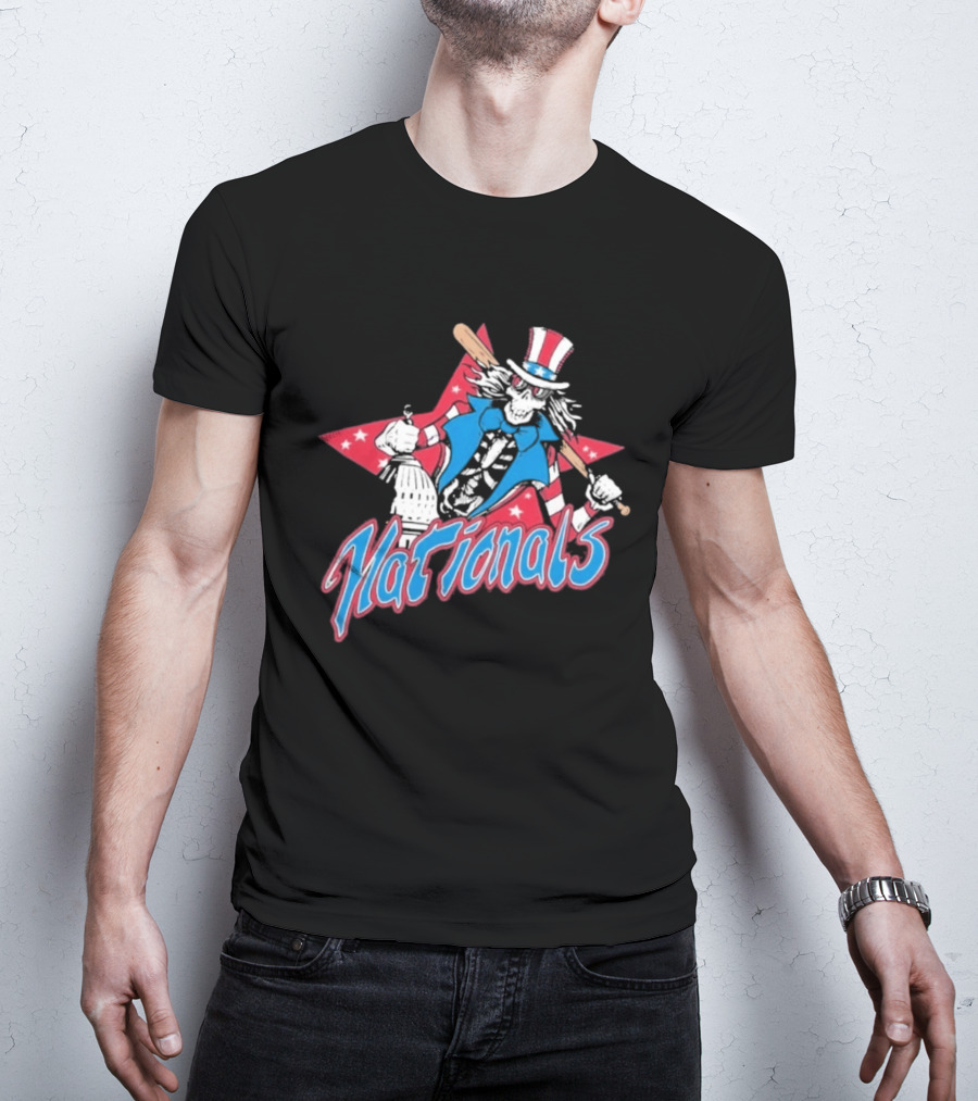 Washington Nationals Grateful Dead Uncle Sam Star Baseball Collaboration T-Shirt