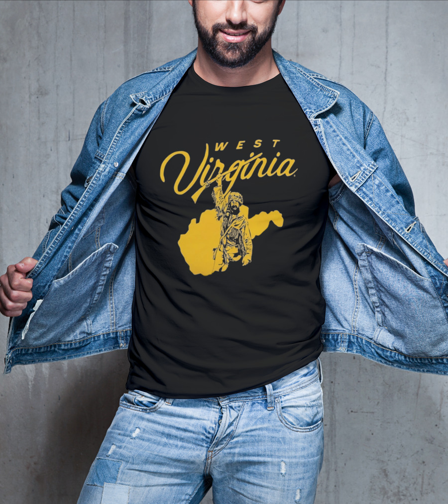 West Virginia Mountaineers State Outline Mountaineer T-Shirt