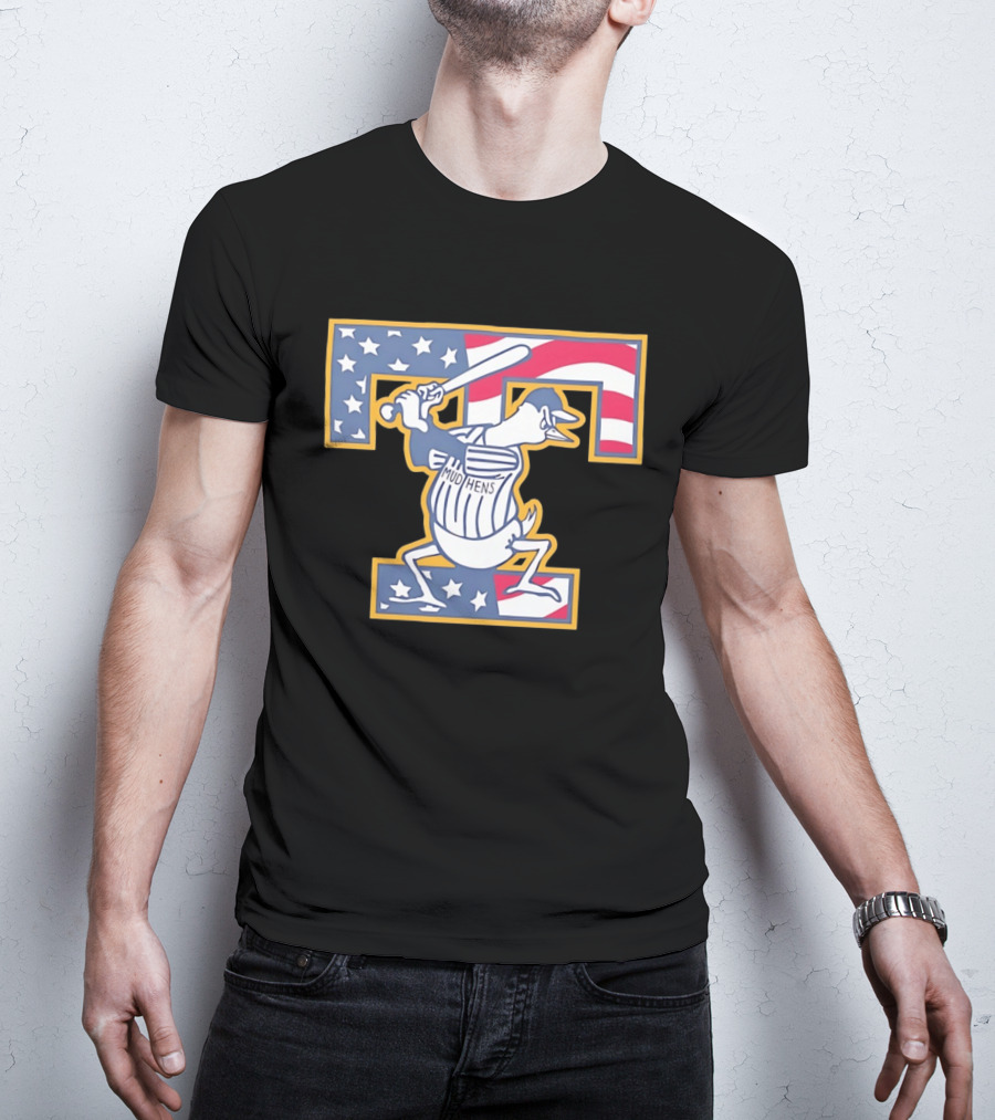 Toledo Mud Hens Muddy Stars And Stripes American Baseball T-Shirt