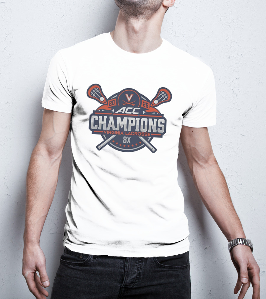 Virginia Cavaliers 2026 ACC Champions 8X Lacrosse Victory T-Shirt