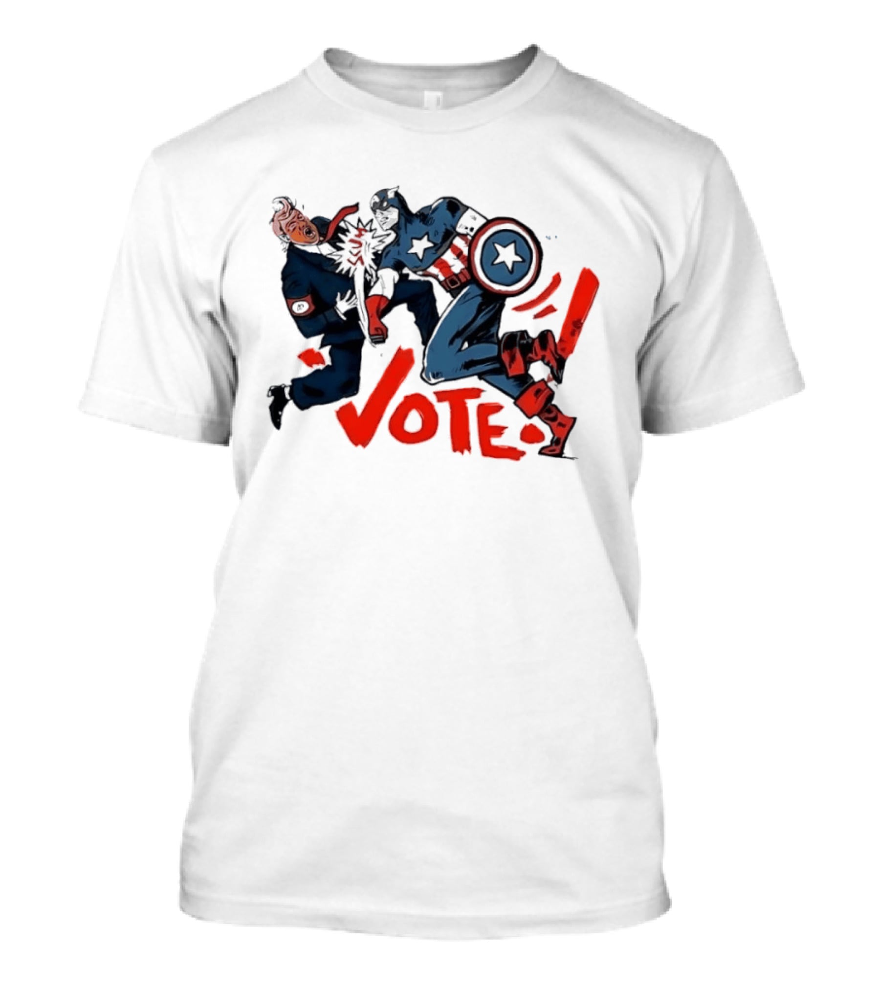 Captain America Punch Donald Trump Vote Comic T-Shirt