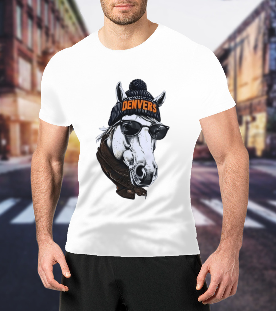 Denvers Horse With Hat Sunglasses And Scarf T-Shirt