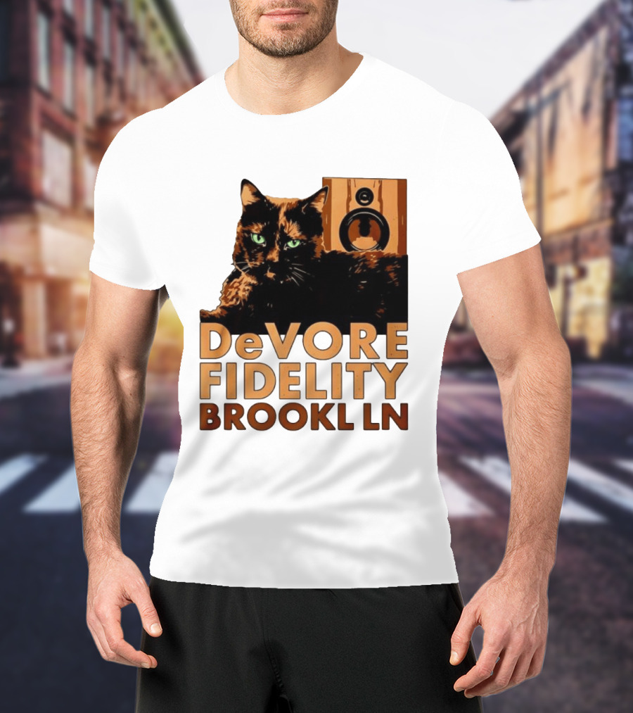 DeVore Fidelity Brooklyn Cat Speaker T-Shirt