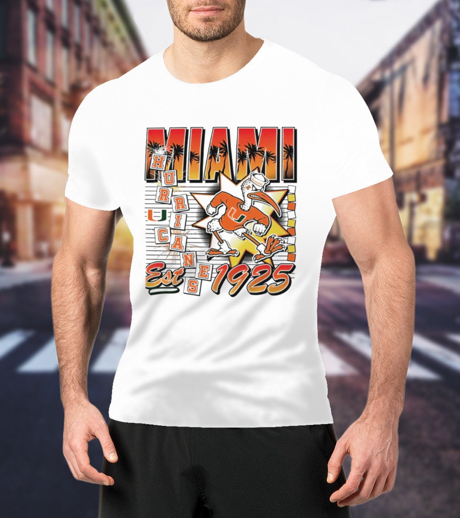 Miami Hurricanes Est 1925 Vintage Burst U Logo Ducks T-Shirt