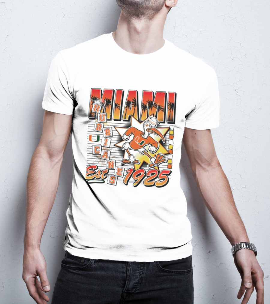 Miami Hurricanes Est 1925 Vintage Burst U Logo Ducks T-Shirt