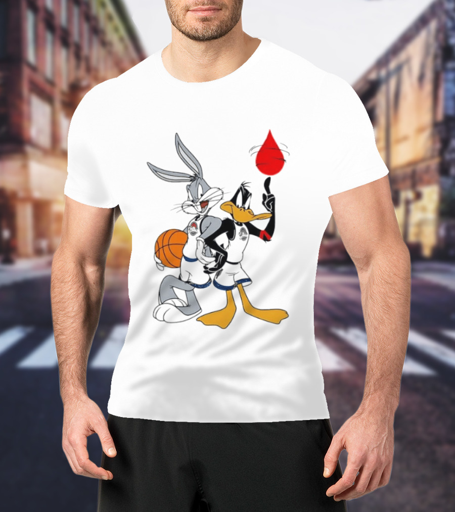 Looney Tunes Bugs Bunny Daffy Duck Tune Squad Basketball Spin T-Shirt