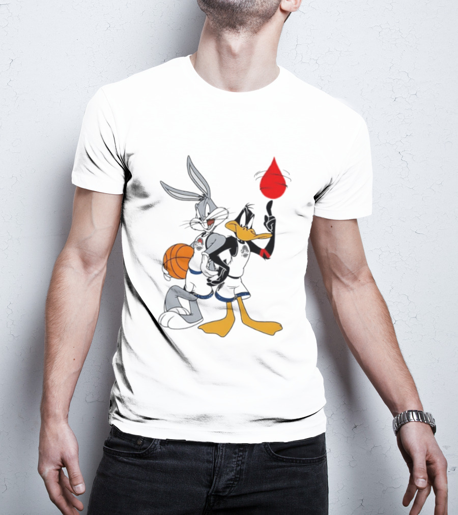 Looney Tunes Bugs Bunny Daffy Duck Tune Squad Basketball Spin T-Shirt