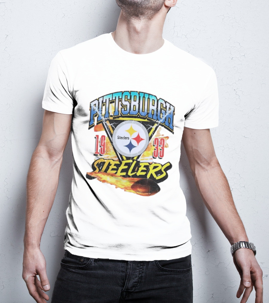 Pittsburgh Steelers 1933 Football Flame T-Shirt