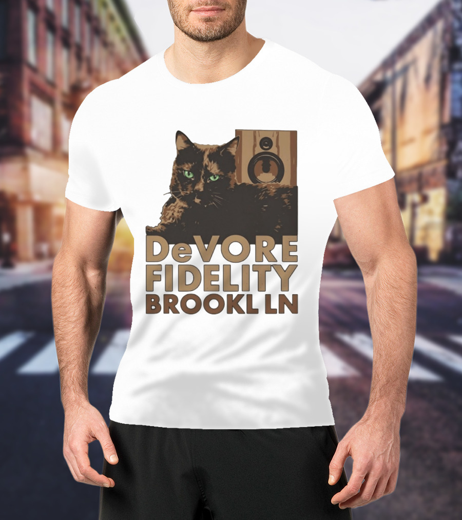 DeVore Fidelity Brooklyn LN Cat Speaker T-Shirt
