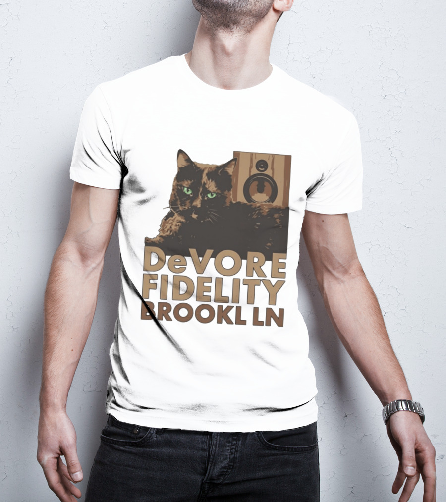 DeVore Fidelity Brooklyn LN Cat Speaker T-Shirt