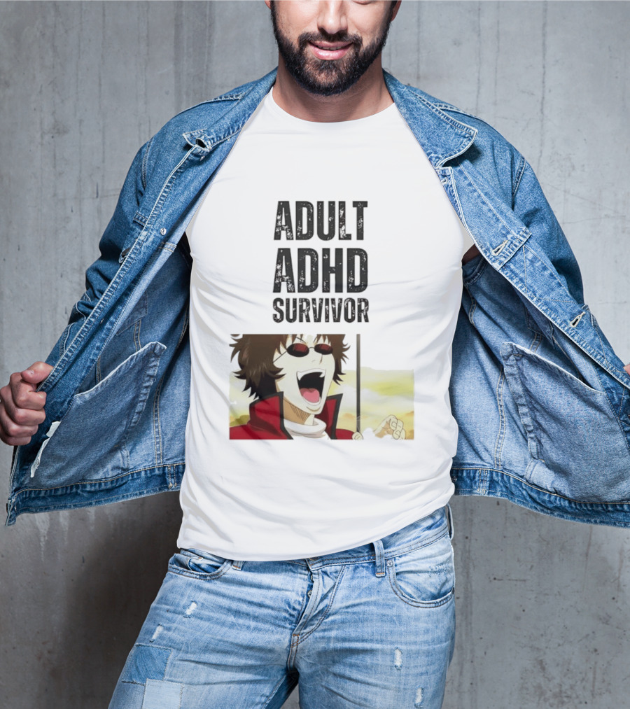 Sakamoto Tatsuma Anime Character Adult ADHD Survivor T-Shirt