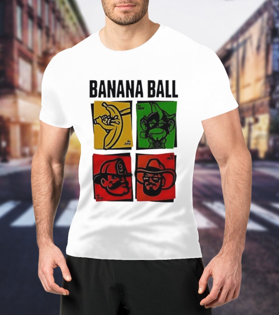 Savannah Bananas Baseball Banana Ball Colorful Character Blocks T-Shirt
