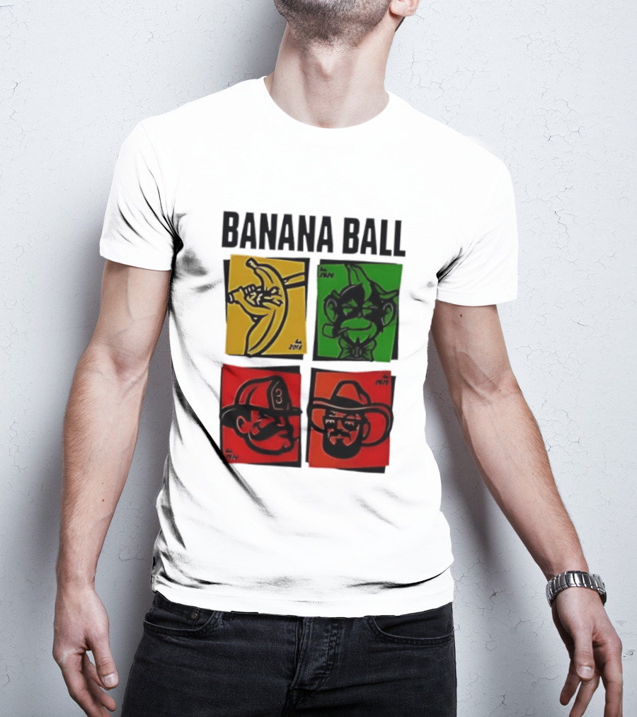 Savannah Bananas Baseball Banana Ball Colorful Character Blocks T-Shirt