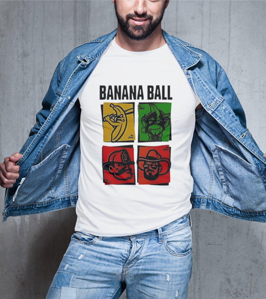 Savannah Bananas Baseball Banana Ball Colorful Character Blocks T-Shirt