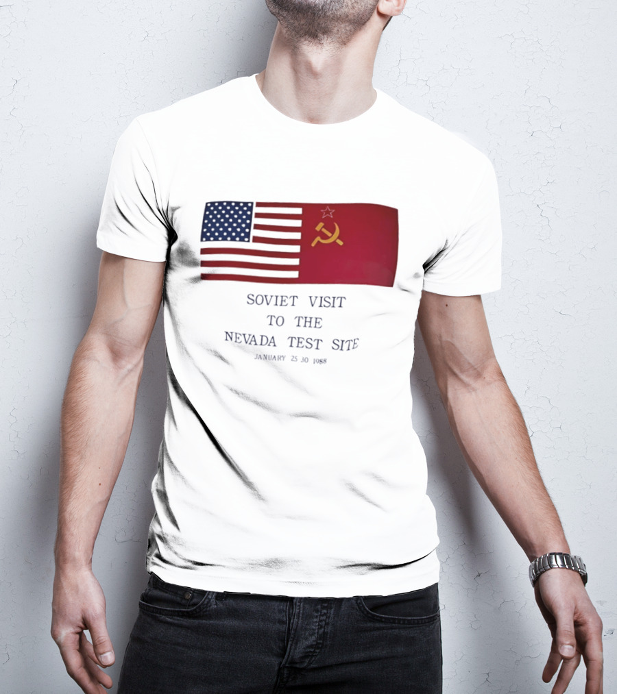 Soviet Visit To The Nevada Test Site January 28 1988 Flag T-Shirt