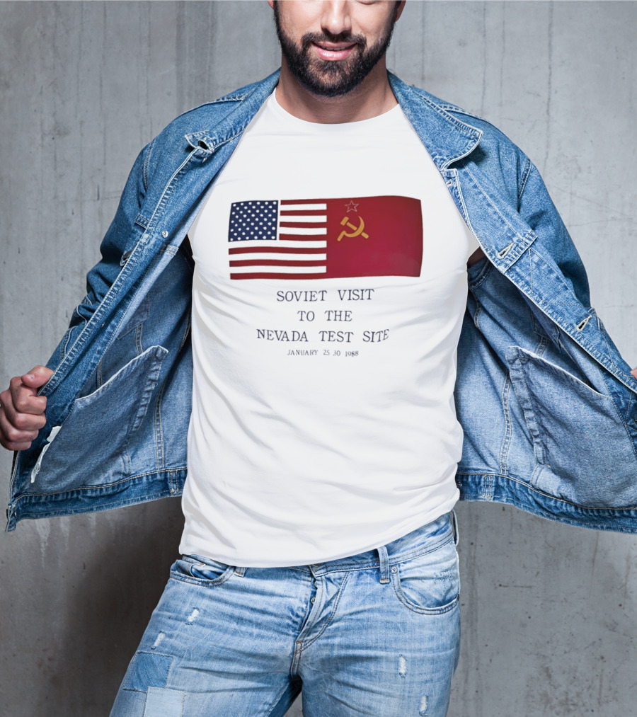 Soviet Visit To The Nevada Test Site January 28 1988 Flag T-Shirt