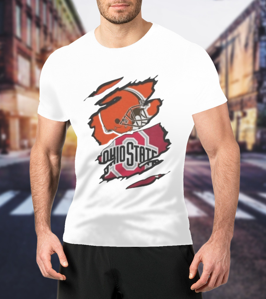 Cleveland Browns Ohio State University Split T-Shirt