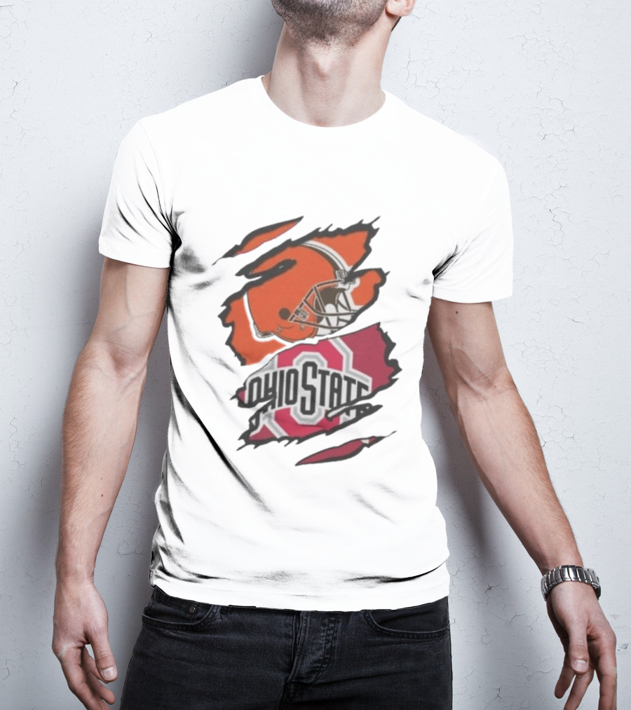 Cleveland Browns Ohio State University Split T-Shirt
