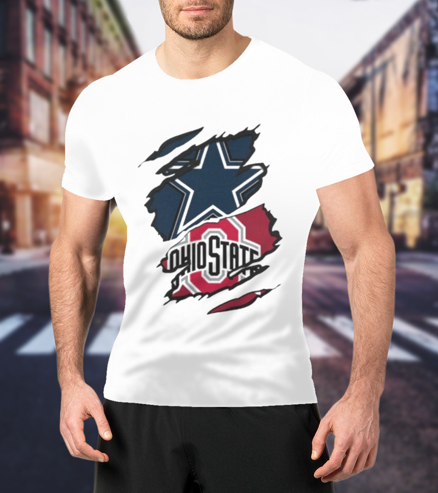 Dallas Cowboys Ohio State Buckeyes Men's Dual Rip T-Shirt