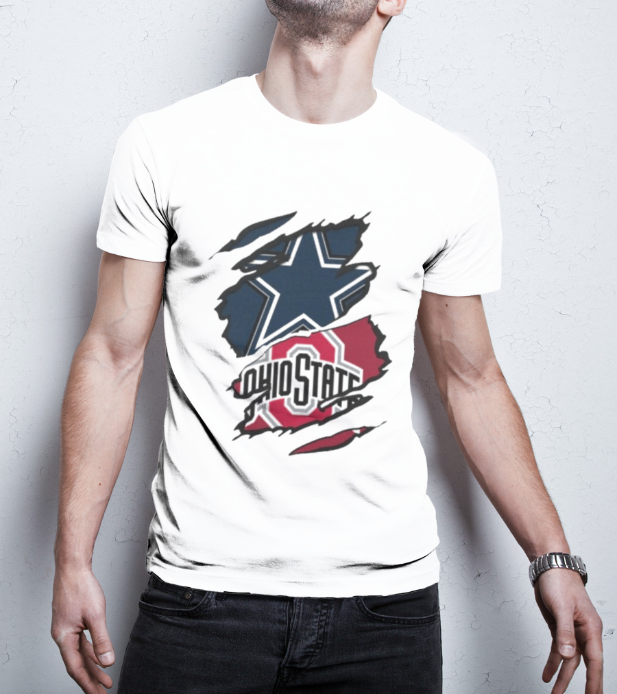 Dallas Cowboys Ohio State Buckeyes Men's Dual Rip T-Shirt